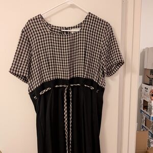 Checkered Black and White Dress